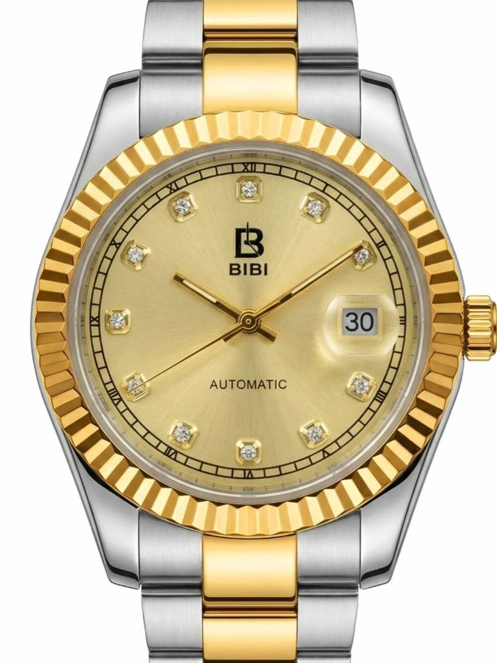 BiBi-B1010 Champagne Dial, Gold Case, Two-Tone Bracelet